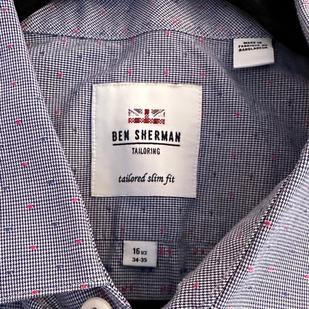 Ben‎ Sherman Tailored Slim Fit Button Down Size 16.5 - Picture 3 of 5